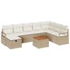 vidaXL Gartensofa-set 9 stk. Beige Poly-Rattan
