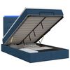vidaXL Ottoman-Bett mit Matratze und LED Blau 120 x 200 cm Stoff