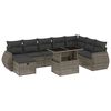 vidaXL 9-tlg. Garten-Sofagarnitur mit Kissen Grau Poly Rattan