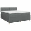 vidaXL Boxspringbett mit Matratze Dunkelgrau 160 x 200 cm Stoff