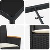 vidaXL Garten Essgruppe 3 pcs Schwarz Poly-Rattan