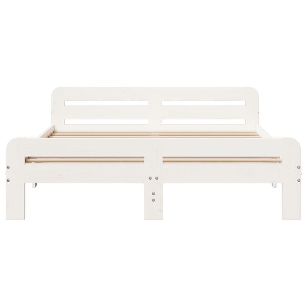 vidaXL Massivholzbett ohne Matratze Wei&szlig; 140x200 cm Kiefernholz