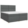 vidaXL Boxspringbett mit Matratze Dunkelgrau 200 x 200 cm Stoff