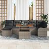vidaXL Garten-Sofa-Set mit Speicher 8 pcs Grau Poly Rattan