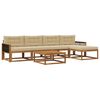 vidaXL Outdoor-Sofagarnitur mit Kissen 6 pcs Natur und Beige