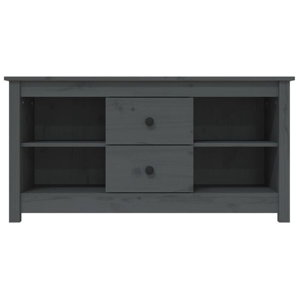 vidaXL TV-Schrank Grau 103x36,5x52 cm Massivholz Kiefer