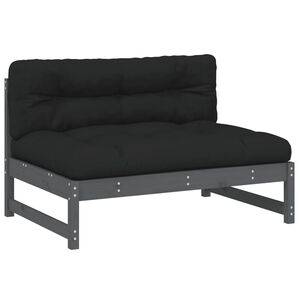 vidaXL Mittelsofa Grau 120x80 cm Massivholz Kiefer