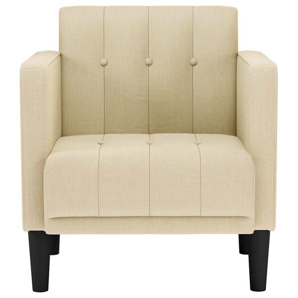 vidaXL Sessel mit Armlehnen Creme 53 cm Stoff