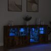 vidaXL Sideboard mit LED-Leuchten R&auml;uchereiche 164x37x67 cm