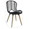 vidaXL Esszimmerstühle 6 Stk. Natur Rattan Schwarz