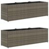 vidaXL Pflanzk&uuml;bel mit 3 T&ouml;pfen 2 Stk. Grau 105x30x32 cm Poly Rattan