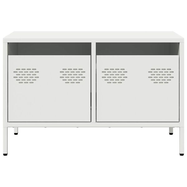 vidaXL TV-Schrank Wei&szlig; 68x39x43,5 cm Kaltgewalzter Stahl