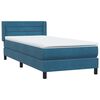 vidaXL Boxspringbett mit Matratze Dunkelblau 80x220 cm Samt