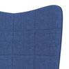 vidaXL Relaxsessel mit Hocker Blau Stoff