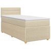 vidaXL Boxspringbett mit Matratze mit Kopfteil Creme 80 x 200 cm Stoff