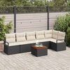 vidaXL Gartensofa-set mit Speicher 7 pcs Schwarz und Creme Poly-Rattan