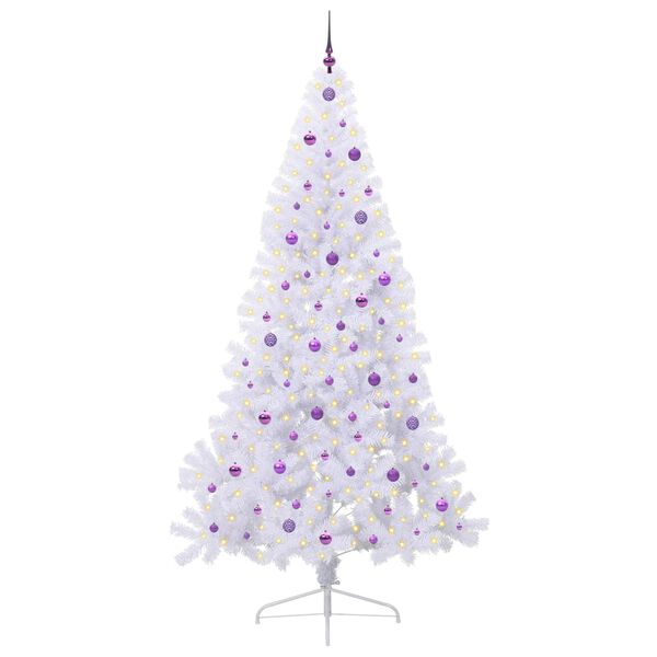 vidaXL Künstlicher Weihnachtsbaum Weiß 240 cm PVC und Stahl