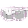vidaXL 7-tlg. Garten-Sofagarnitur mit Kissen Braun Poly Rattan