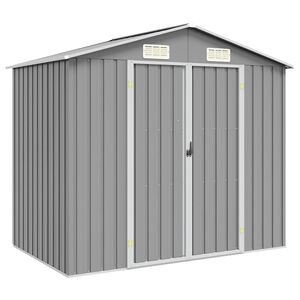 vidaXL Ger&auml;tehaus Grau 205x129x183 cm Verzinkter Stahl
