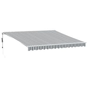 vidaXL Markise Automatisch mit LED Anthrazit & Wei&szlig; 400x350 cm