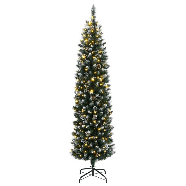 vidaXL Künstlicher Weihnachtsbaum Schlank 300 LEDs 210 cm