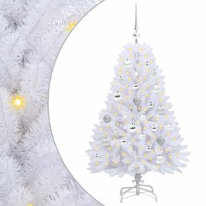 vidaXL K&uuml;nstlicher klappbarer Weihnachtsbaum Wei&szlig; 120 cm PVC und Stahl