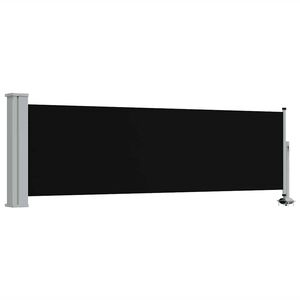 vidaXL Ausziehbare Seitenmarkise 80&times;300 cm Schwarz