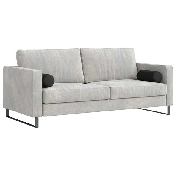 vidaXL Bolsterkissen 2 Stück Schwarz Ø 15 x 40 cm Mikrofaserstoff