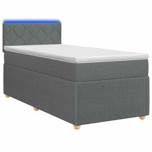 vidaXL Boxspringbett mit Matratze Dunkelgrau 80 x 200 cm Stoff