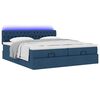 vidaXL Ottoman-Bett mit Matratzen & LEDs Blau 160x200 cm Stoff