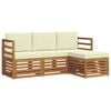 vidaXL Outdoor-Sofagarnitur 4 stk. Natur und Creme