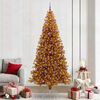 vidaXL Weihnachtsbaum mit 300 LEDs mit St&auml;nder Gold 240 cm PET
