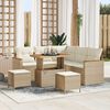 vidaXL Gartensofa-set mit Kissen 8 pcs Beige Poly Rattan