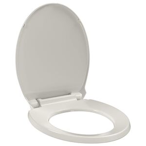 vidaXL Toilettensitz mit Absenkautomatik Quick-Release Hellgrau Oval