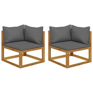 vidaXL Modular-Ecksofas 2 Stk. mit Auflagen Dunkelgrau