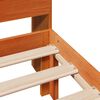 vidaXL Massivholzbett mit Regal ohne Matratze Wachsbraun 100x200 cm