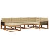 vidaXL Outdoor-Sofagarnitur 6 Stk. Natur und Beige