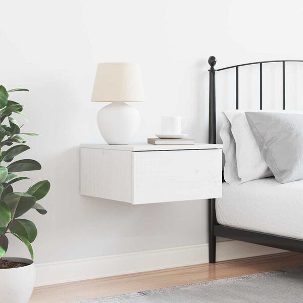 vidaXL Nachttisch Weiß 37 x 35 x 18,5 cm Massivholz Kiefer