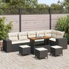 vidaXL Garten-Sofa-Set 10 pcs Schwarz Poly-Rattan