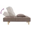 vidaXL Schlafsofa 2-Sitzer mit 2 Kissen Taupe Stoff