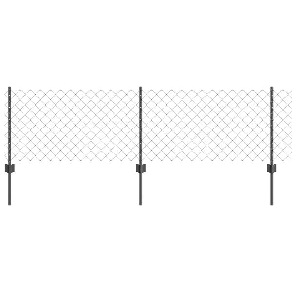 vidaXL Zaun mit Pfosten Grau 0,6 x 10 m Stahl und PVC