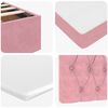 vidaXL Ottoman-Bett mit Matratzen & LEDs Rosa 140x200 cm Samt