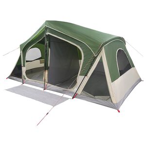 vidaXL H&uuml;tten-Zelt Gr&uuml;n 10-Personen Polyester und Stahl