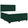 vidaXL Boxspringbett mit Matratze Dunkelgr&uuml;n 200x200 cm Samt
