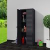 vidaXL Gartenschrank mit 3 Regalen Schwarz