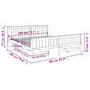 vidaXL Massivholzbett mit 4 Schubladen Dunkelgrau Kiefer 200x200 cm