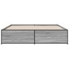 vidaXL Bettgestell Grau Sonoma 200x200 cm Holzwerkstoff und Metall