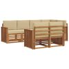 vidaXL Outdoor-Sofagarnitur 7 stk. Natur und Beige Polyester