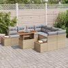 vidaXL Garten-Sofa-Set mit Speicher 9 pcs Beige Poly Rattan