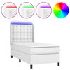 vidaXL Boxspringbett mit Matratze & LED Wei&szlig; 90x190 cm Kunstleder